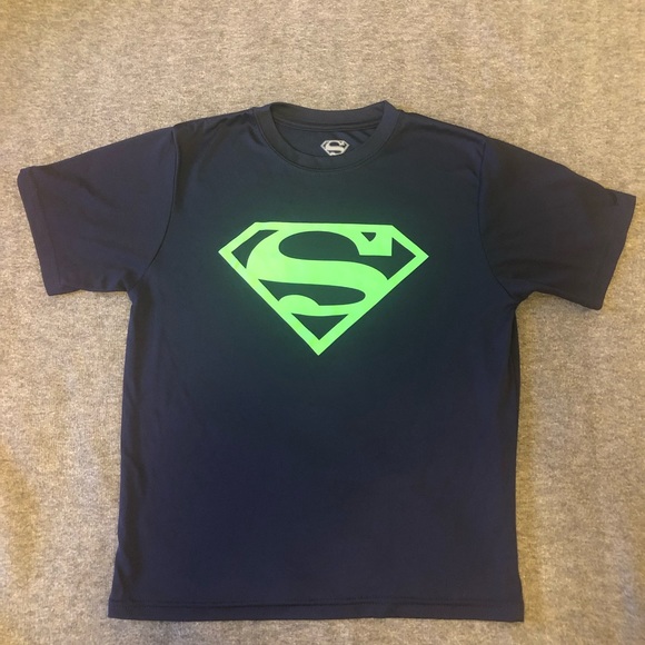 DC Comics Other - SOLD Superman Poly T-shirt - Navy w/ Green Shield